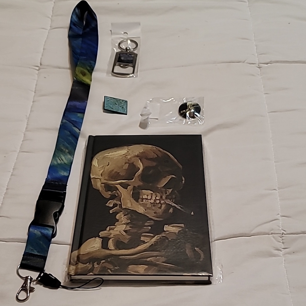 Van Gogh Skull Notebook and other VanGogh Accessories Set
